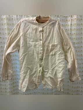 Karavan Linen Cream Button-Up Shirt - size L